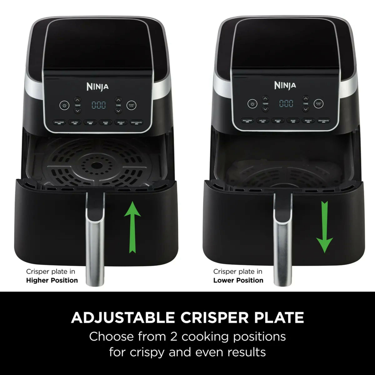 Ninja Air Fryer MAX PRO, 6.2L, Large Square Single Drawer, Roast, Bake, Air Fry, Family Size, Digital, Non-Stick, Dishwasher Safe Basket & Crisper Plate, Black, AF180ME