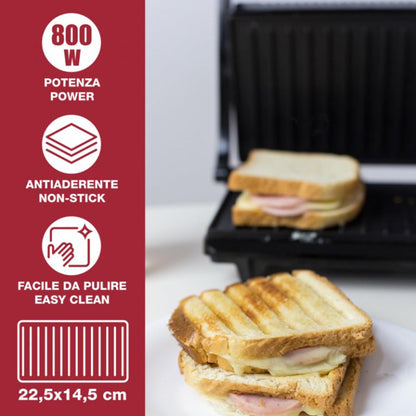 Beper Electric Grill, Non Stick Coating, Steel, 800W [Black], P101TOS003