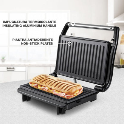 Beper Electric Grill, Non Stick Coating, Steel, 800W [Black], P101TOS003