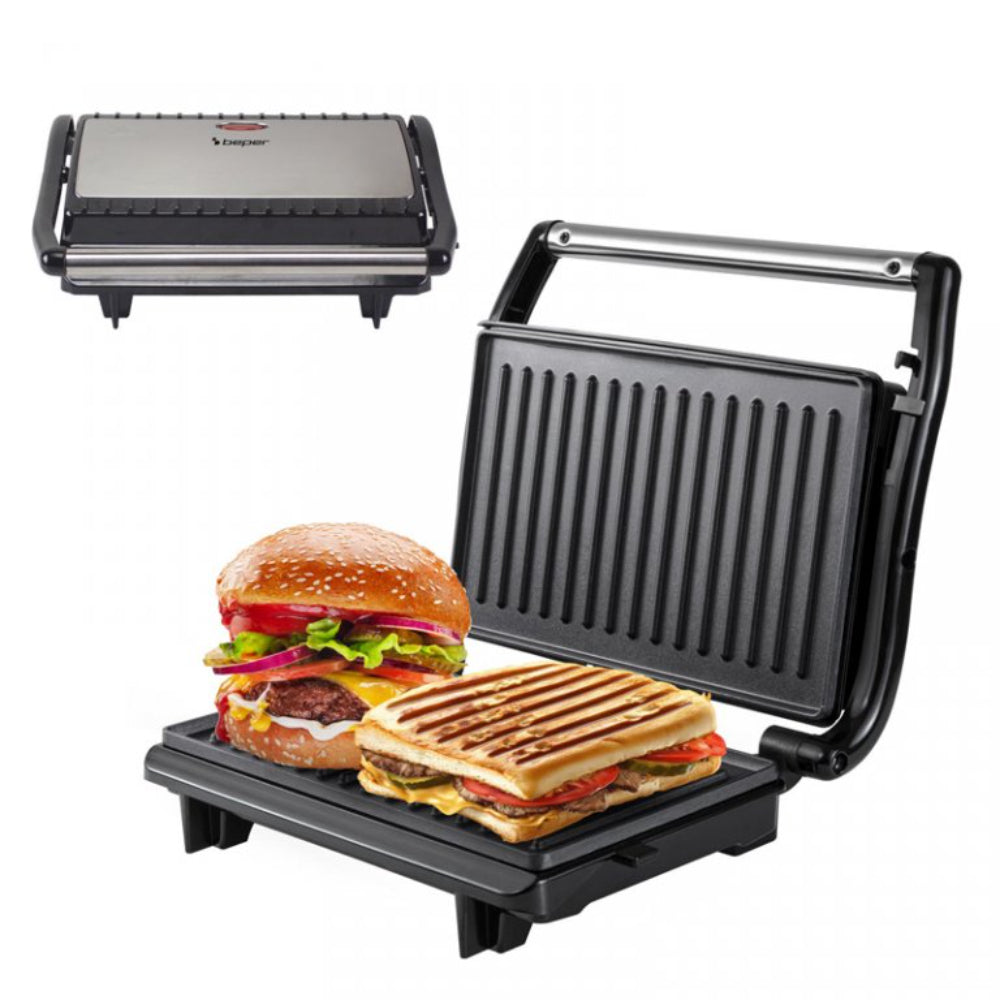Beper Electric Grill, Non Stick Coating, Steel, 800W [Black], P101TOS003