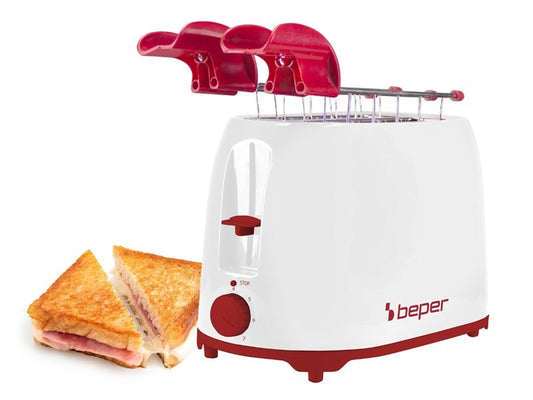 Beper, Toaster With Pliers 750W, 2- Slice Toaster With Abs Body And Stainless Steel Pliers, 7 Toasting Levels, P101TOS100