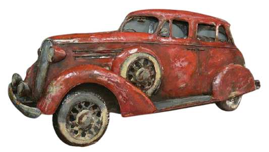 Itemz, 3D Metal Painting Old Red Car, L47cmxW100cm