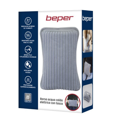 Beper Electric Hot Water Bag Bottle With Pocket, P203TFO002