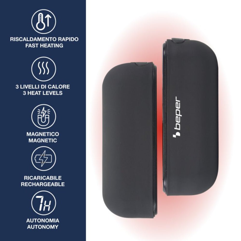 Beper Hand Warmer Rchargeable Magnetic, 3 Heat Level, USB-C Charging, P203TFO050