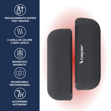 Beper Hand Warmer Rchargeable Magnetic, 3 Heat Level, USB-C Charging, P203TFO050