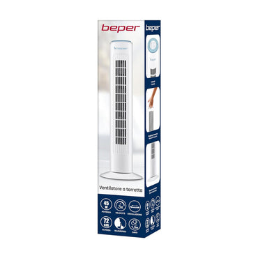 Beper Tower Fan 45W, Quiet Fan, Height 72cm, Automatic Oscillation [White], P206VEN301
