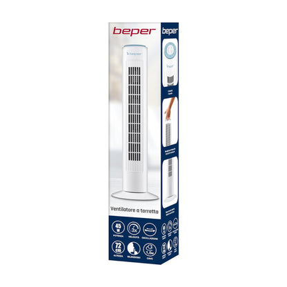 Beper Tower Fan 45W, Quiet Fan, Height 72cm, Automatic Oscillation [White], P206VEN301
