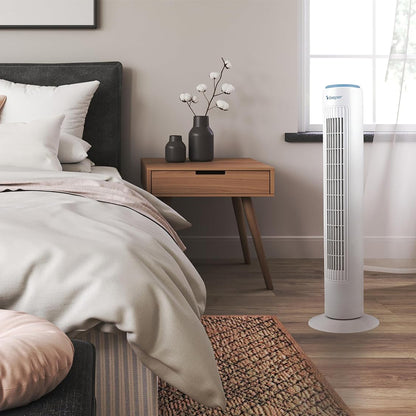 Beper Tower Fan 45W, Quiet Fan, Height 72cm, Automatic Oscillation [White], P206VEN301