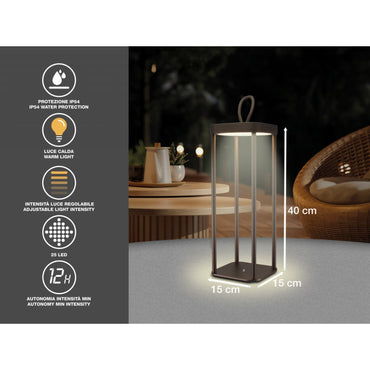 Beper Rechargeable LED Lantern For Outdoor And Indoor, Use, 25 Warm Light LEDs, USB Type-C Included Battery Life Up To 12 Hours, Bronze, P207ILI102