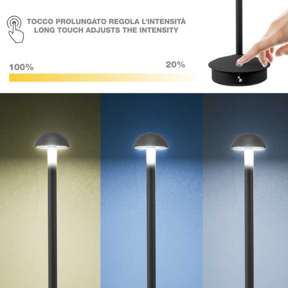 Beper Rechargeable Table Lamp Slim Black, P207ILI153