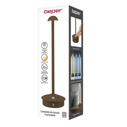 Beper Rechargeable Table Lamp Slim Corten, P207ILI155