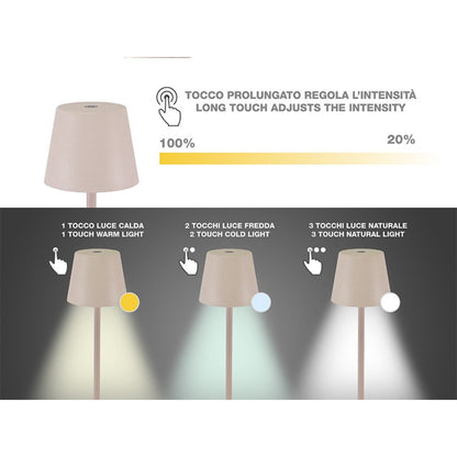 Beper Rechargeable Table Lamp Pink, P207ILI202