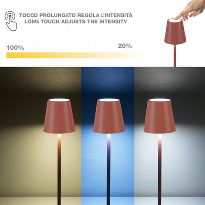 Beper Rechargeable Table Lamp Aura Brick Red, P207ILI204