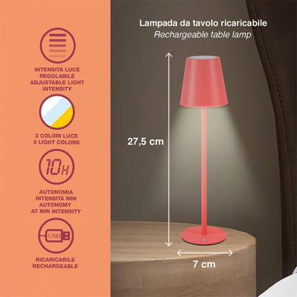 Beper Rechargeable Table Lamp Aura Coral, P207ILI206