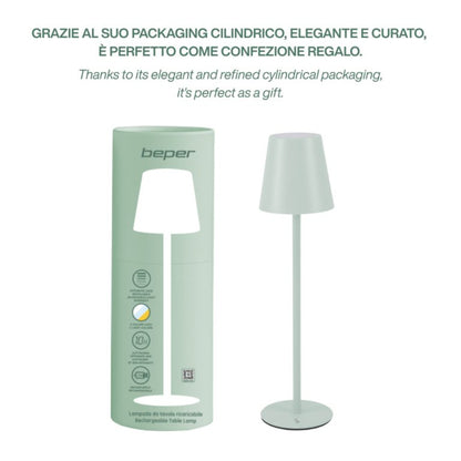 Beper Rechargeable Table Lamp Aura Mint Green, P207ILI208