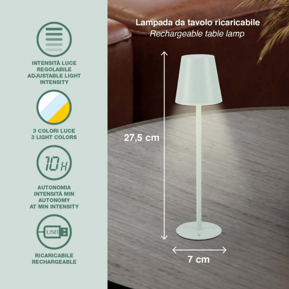 Beper Rechargeable Table Lamp Aura Mint Green, P207ILI208