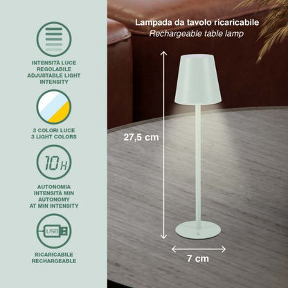 Beper Rechargeable Table Lamp Aura Mint Green, P207ILI208