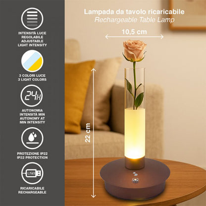 Beper Rechargeable Table Lamp Flora Copper, P207ILI550