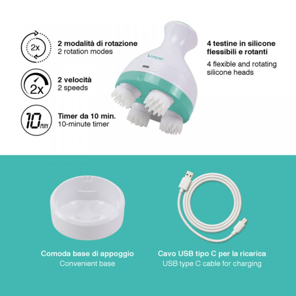 Beper Rechargeable Head And Body Massager, P302MAS150