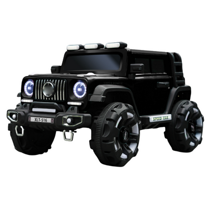 Kids Electric Ride-On Car – 12V Battery, 4 Motors, Leather Seat, LED Lights & Remote Control (Ages 3–8)