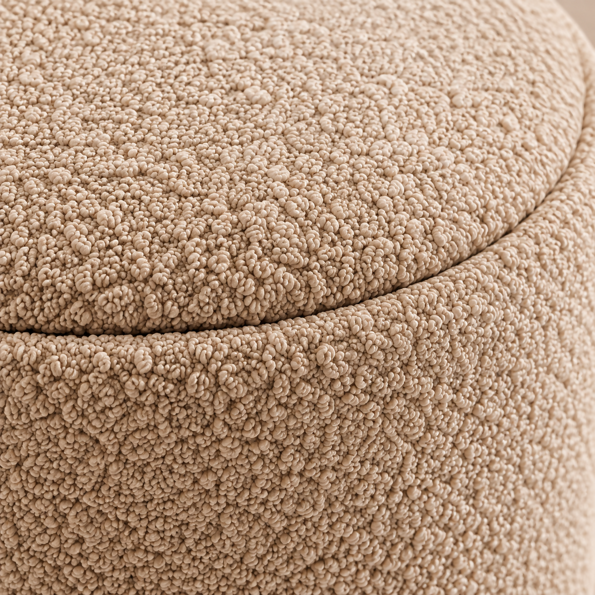 Solène Beige Bouclé Round Pouf Set – 2 Pieces | SYY-31 S