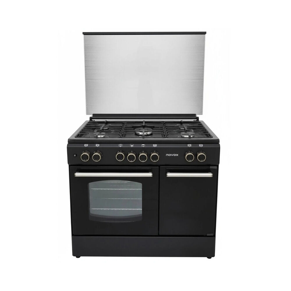 Novox Free Standing Oven 90x60cm - Bottle Compartment [Black Mat], NVX-NGC9522B