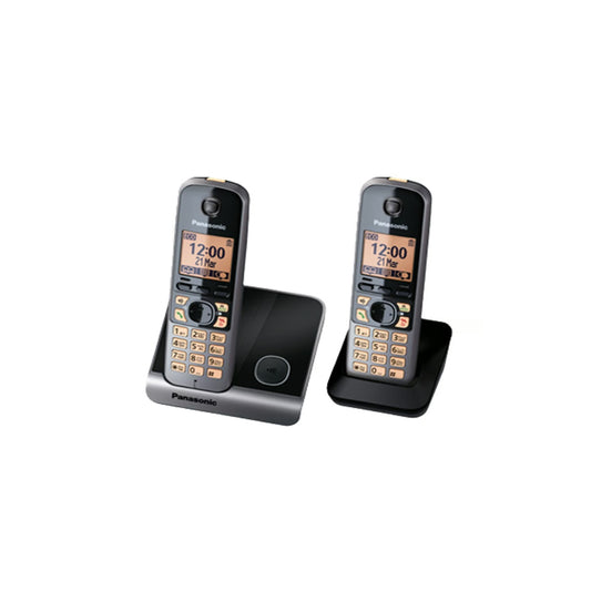 Panasonic, 2 Hanset Cordless With Speaker Phone (Black), PAN-TG6712BXB