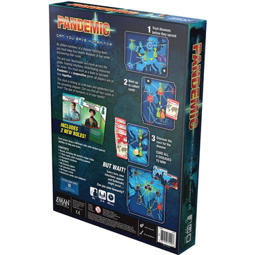 Z-Man Games, Pandemic Board Game (Base Game) | Family Board Game | Board Game For Adults And Family | Cooperative Board Game | Ages 8+ | 2 To 4 Players | Average Playtime 45 Minutes
