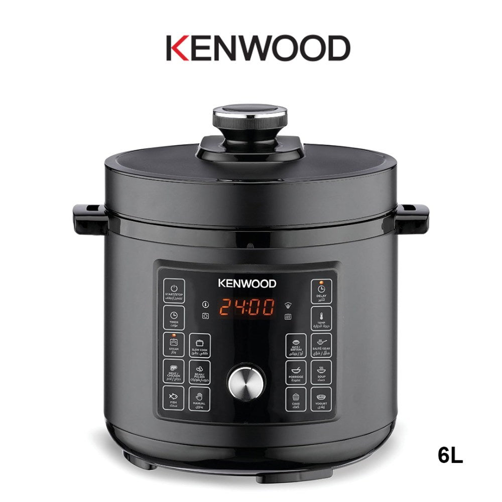 Kenwood, Electric Pressure Cooker 6L Smart Steam Pot 16-In-1 Multifunctional Programmable Multicooker, Steamer, Rice Cooker, Slow Cooker, Saute Pot, Soup, Yogurt, Cake & More Pcm90.000Bk