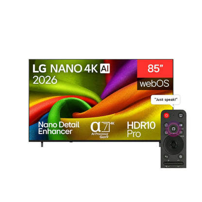 LG 85-Inch NANO 4K AI NU85 Smart TV 2026, 85NU850B6LA