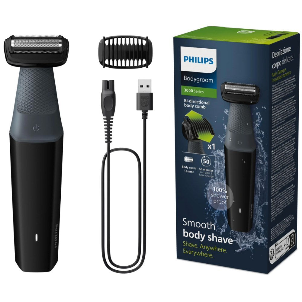 Philips, Bodygroom Wet & Dry Cordless Shaver, Skin Comfort (Philips Official Warranty)
