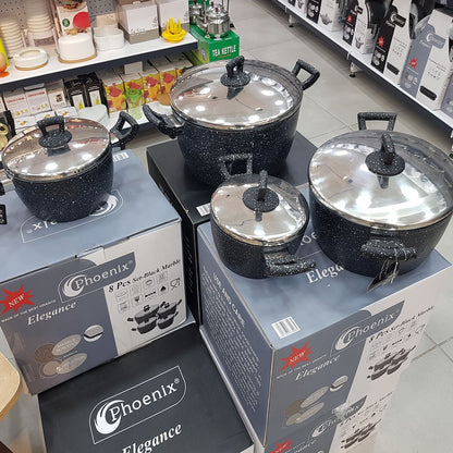 Phoenix, Professional Granite Cookware Set Of 8 Pcs
