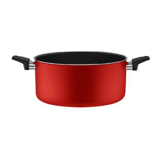 Piardi Home, Red Livered Casserole with Glass Lid 28 cm