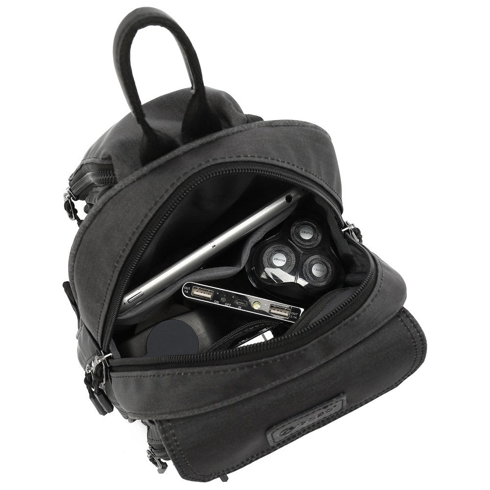 Poso, Anti Theft Sling Bag, Crossbody Pack - Lockable Zippers, Rfid Safe Pocket And Cut Resistant Fabric Black