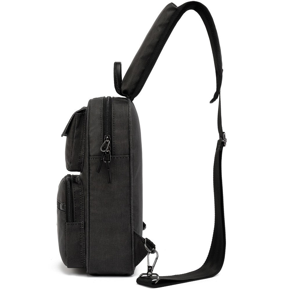 Poso, Anti Theft Sling Bag, Crossbody Pack - Lockable Zippers, Rfid Safe Pocket And Cut Resistant Fabric Black