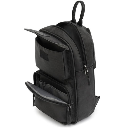Poso, Anti Theft Sling Bag, Crossbody Pack - Lockable Zippers, Rfid Safe Pocket And Cut Resistant Fabric Black