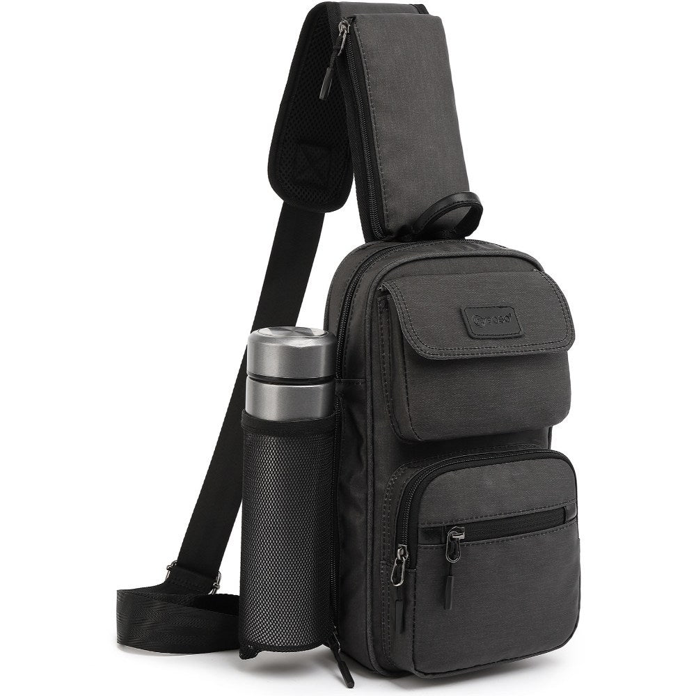 Poso, Anti Theft Sling Bag, Crossbody Pack - Lockable Zippers, Rfid Safe Pocket And Cut Resistant Fabric Black