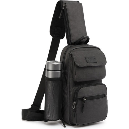 Poso, Anti Theft Sling Bag, Crossbody Pack - Lockable Zippers, Rfid Safe Pocket And Cut Resistant Fabric Black