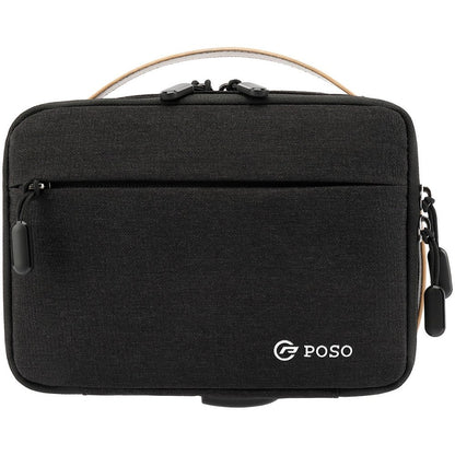 POSO, Travel Business Handbag, Cable Organizer Hard Disk Case Electronic Accessories Digital Storage Bag Water Resistant With USB Charging Port, Dark Grey