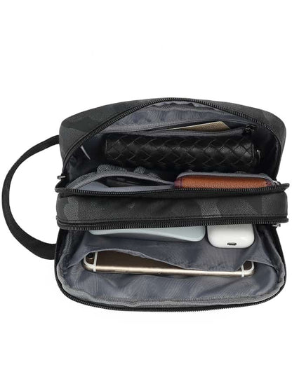 POSO, Travel Pouch Toiletry Bag, Business Handbag Water Resistant Shaving Items For Men Bag, Makeup Accessories For Women Bag With USB Charging Port, Camo
