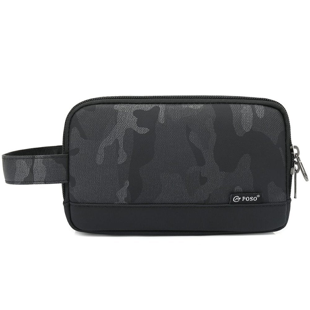 POSO, Travel Pouch Toiletry Bag, Business Handbag Water Resistant Shaving Items For Men Bag, Makeup Accessories For Women Bag With USB Charging Port, Camo