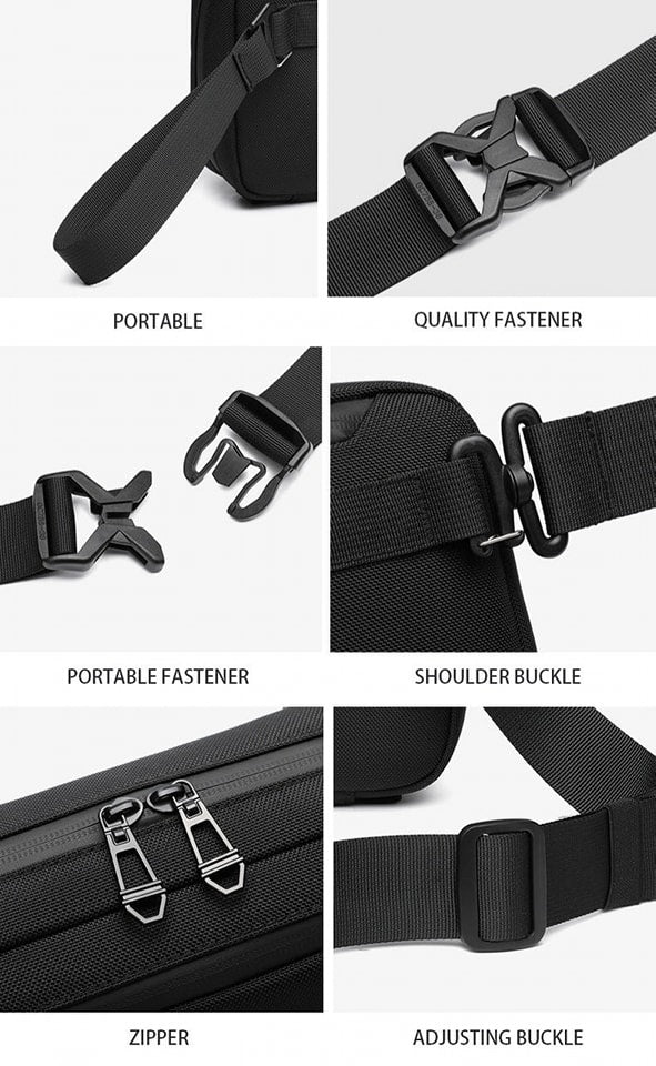 Poso, sling Bag Waist Bag Travel Pouch with Adjustable Strap