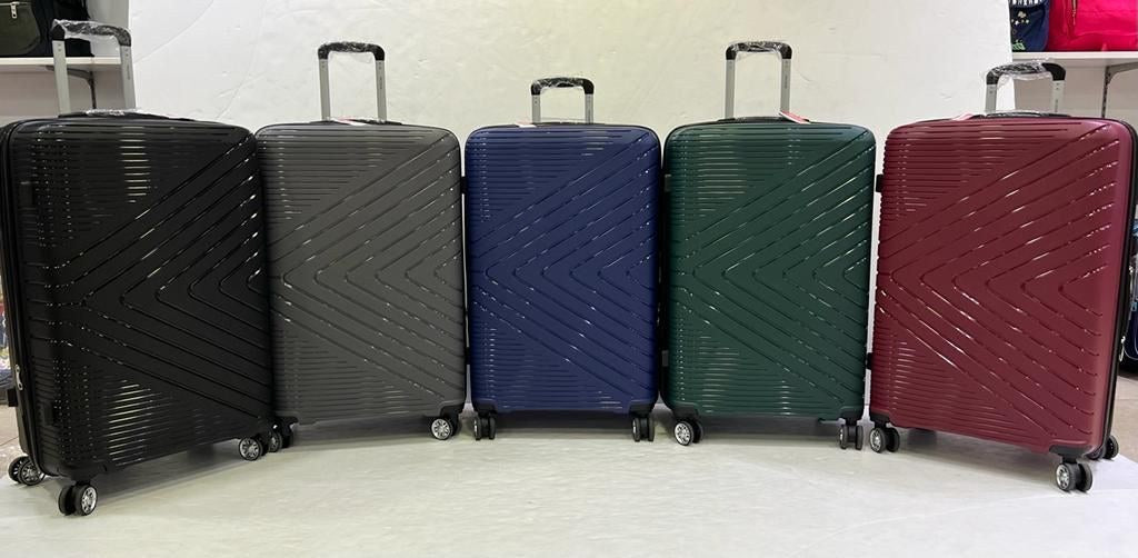Premierpro Fully Lined And Expandable Travel Suitcase Hard Cover 4 Wheels Luggage 3 Piece Set