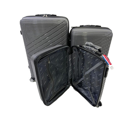 Premierpro Fully Lined And Expandable Travel Suitcase Hard Cover 4 Wheels Luggage 3 Piece Set