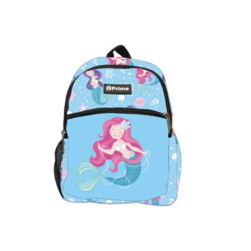 Primebag, Waterproof Backpack, Cartoon Animal Schoolbag For Kids, Lunch Box Carry Bag, Blue Mermaid, Available in Different Colors