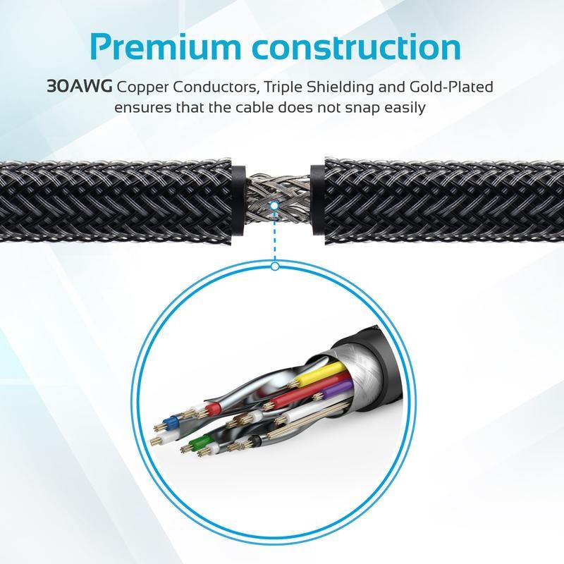 Promate, High Definition Right Angle 4K HDMI Audio Video Cable, Black