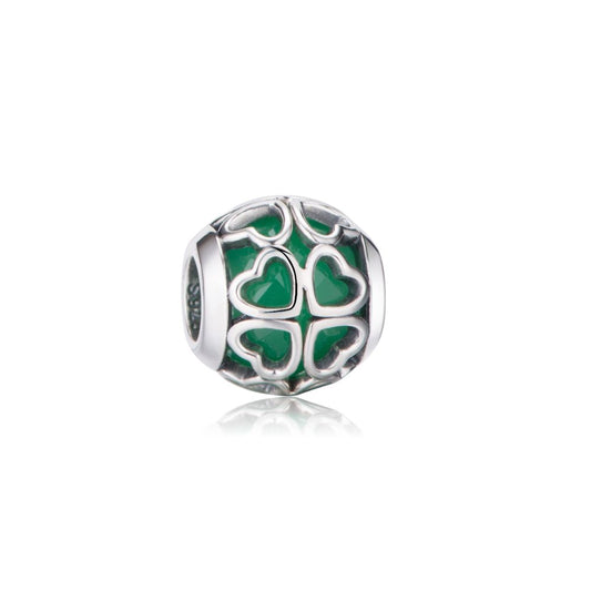 Polo Exchange, Woman Jewelries, Sterling Silver & Green Glass Stone Ball Charm