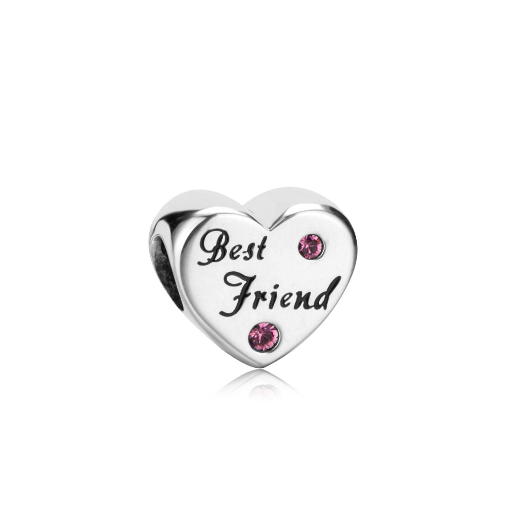 Polo Exchange, Woman Jewelries, Sterling Silver & Swarovski Crystal Heart Charm