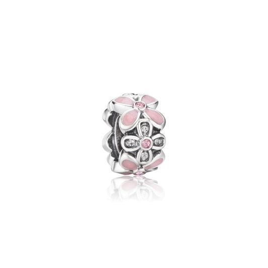 Polo Exchange, Woman Jewelries, Sterling Silver & Swarovski Crystal & Pink Enamel Charm