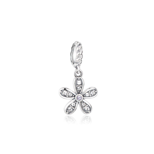 Polo Exchange, Woman Jewelries, Sterling Silver & Swarovski Crystal Flower Charm